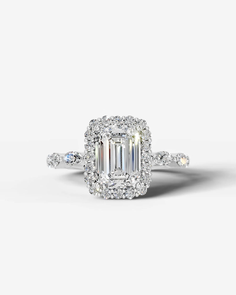 Helena (Emerald) 18k White Gold 001