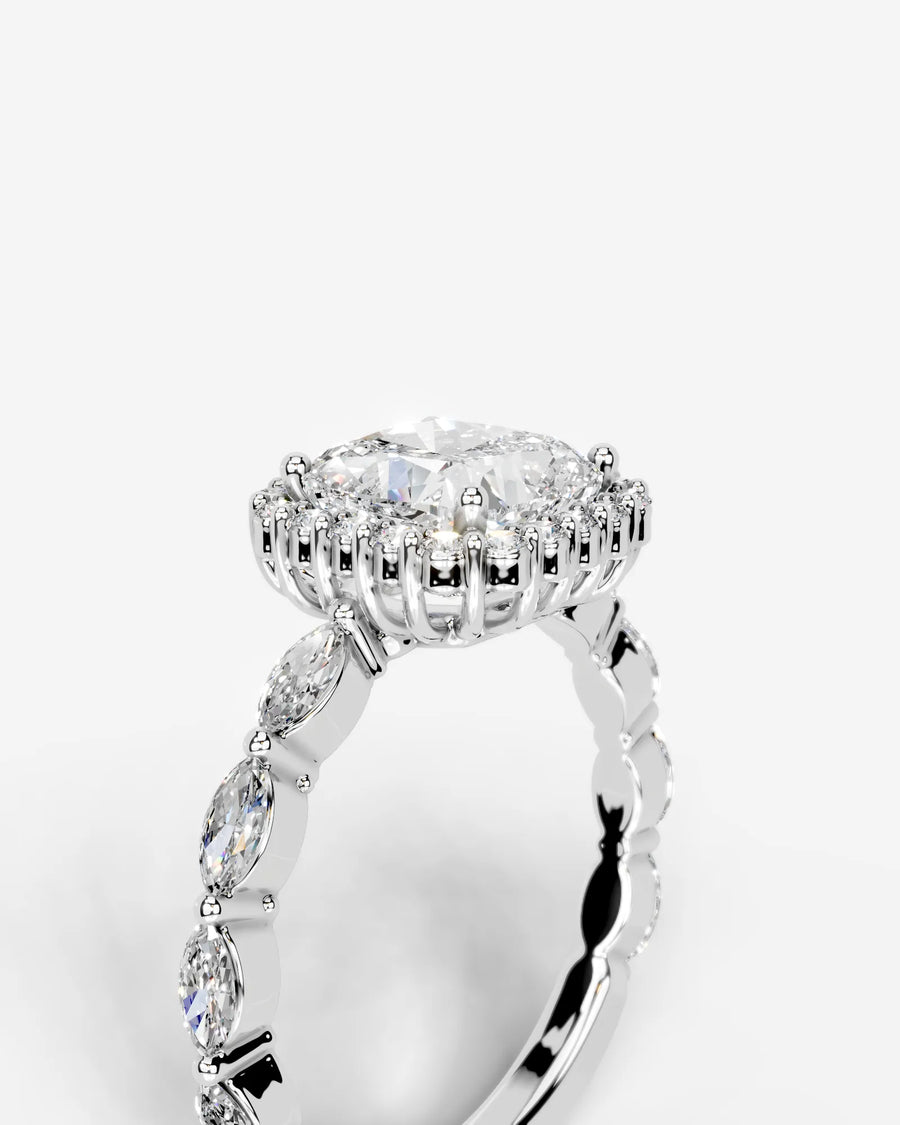 Helena (Cushion) 14k White Gold 003