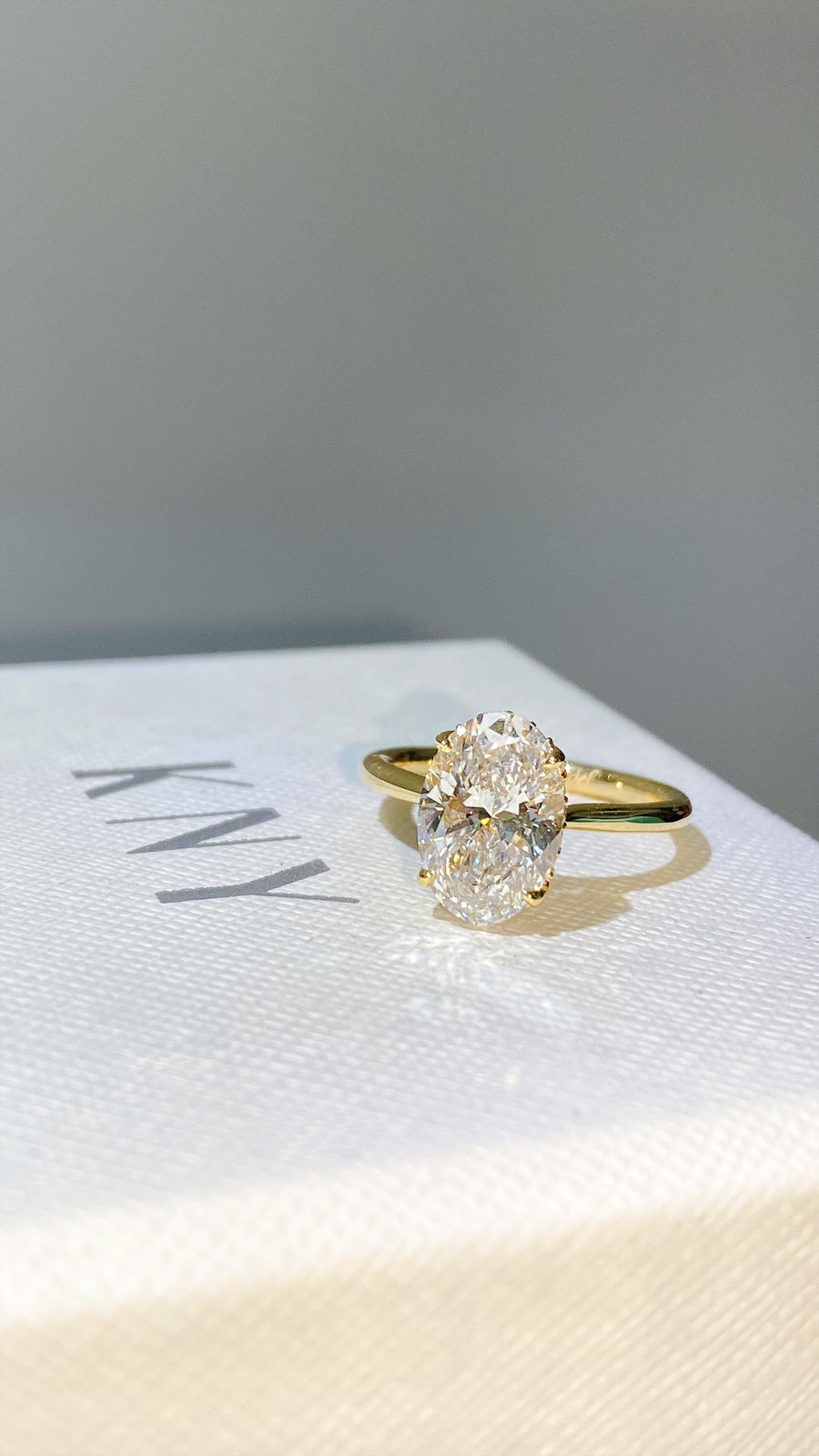 The Tulip Solitaire  - 2.5 Carat Oval Lab Diamond