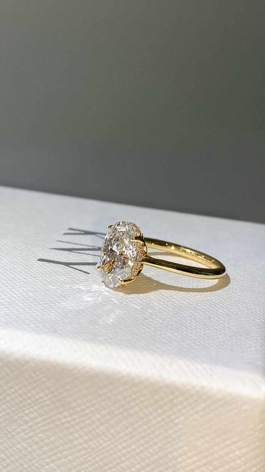 The Tulip Solitaire  - 2.5 Carat Oval Lab Diamond