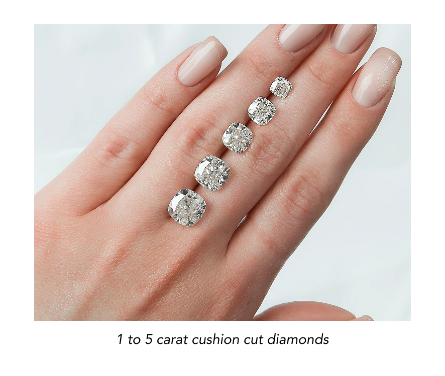 1 to 5 carat cushion cut diamonds