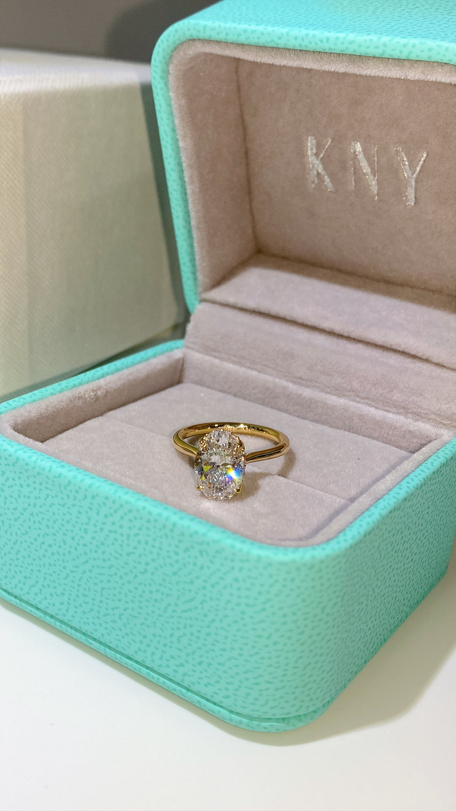The Tulip Solitaire  - 2.5 Carat Oval Lab Diamond