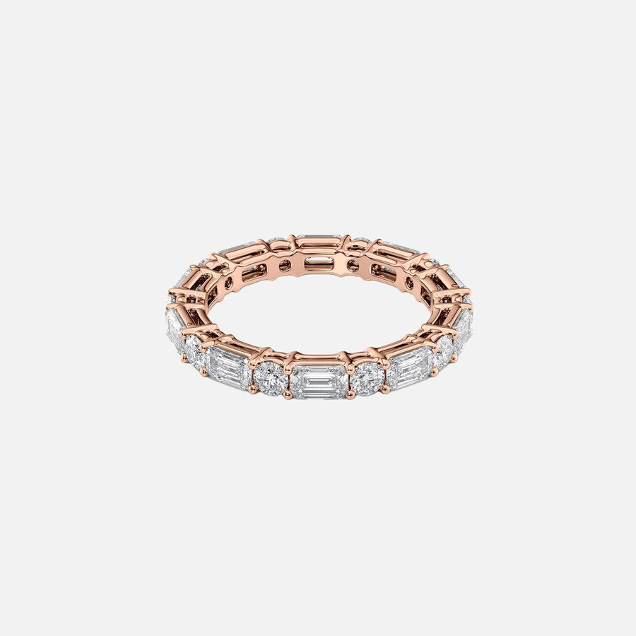  Alternating Emerald And Round Basket Eternity Ring 14k Rose Gold 2 6 001