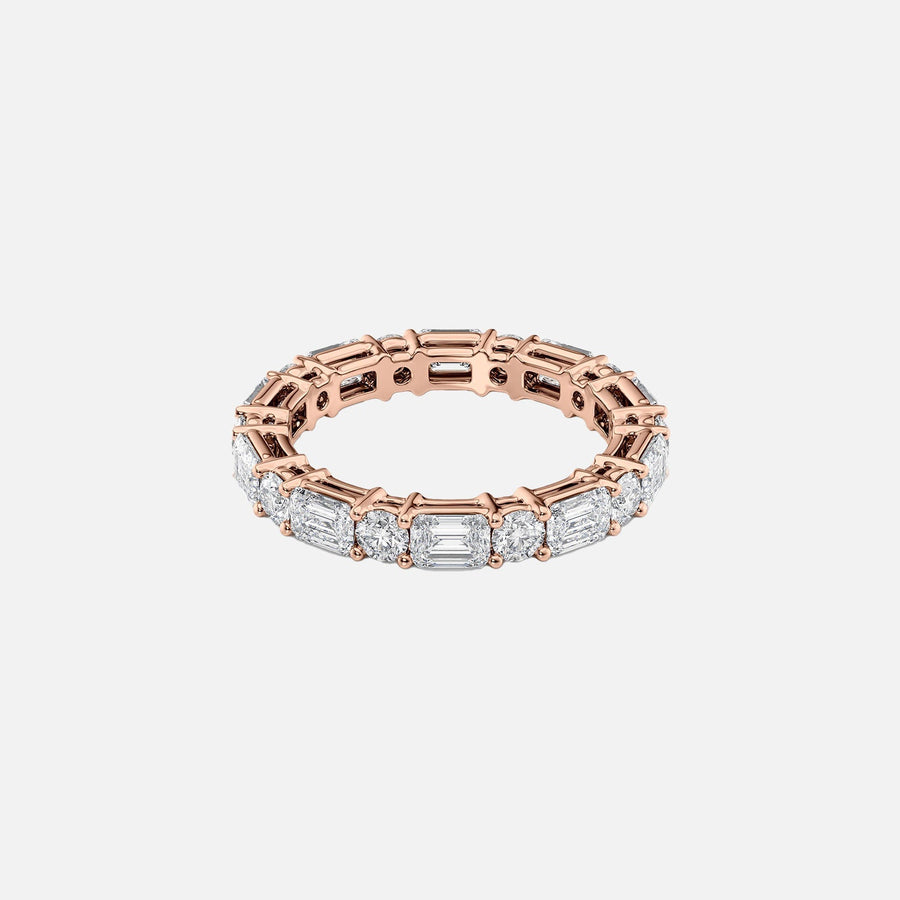  Alternating Emerald And Round Basket Eternity Ring 14k Rose Gold 3 3 001