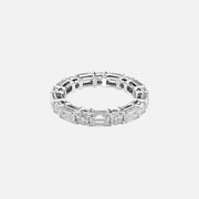  Alternating Emerald And Round Basket Eternity Ring 14k White Gold 4 0 001
