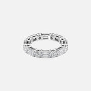  Alternating Emerald And Round Basket Eternity Ring 14k White Gold 4 4 001