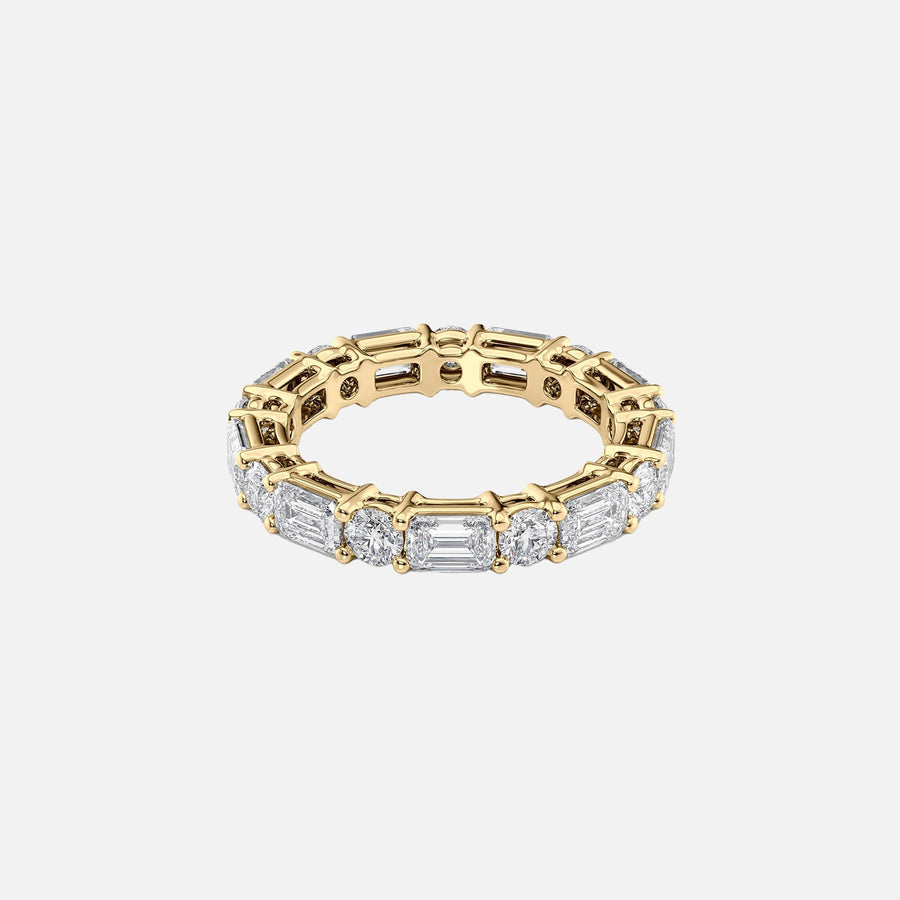  Alternating Emerald And Round Basket Eternity Ring 14k Yellow Gold 4 0 001