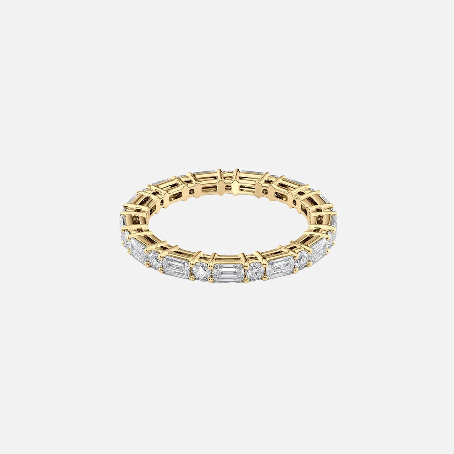  Alternating Emerald And Round Basket Eternity Ring 18k Yellow Gold 1 7 001
