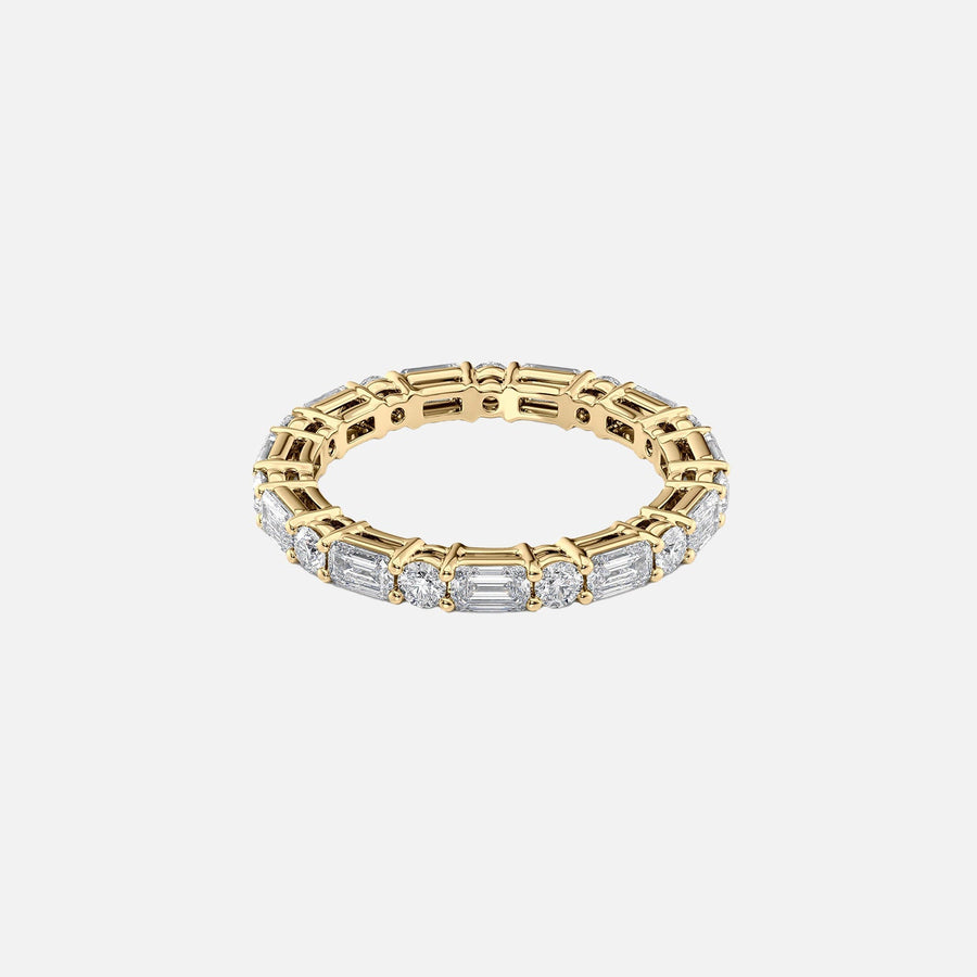  Alternating Emerald And Round Basket Eternity Ring 18k Yellow Gold 2 1 001