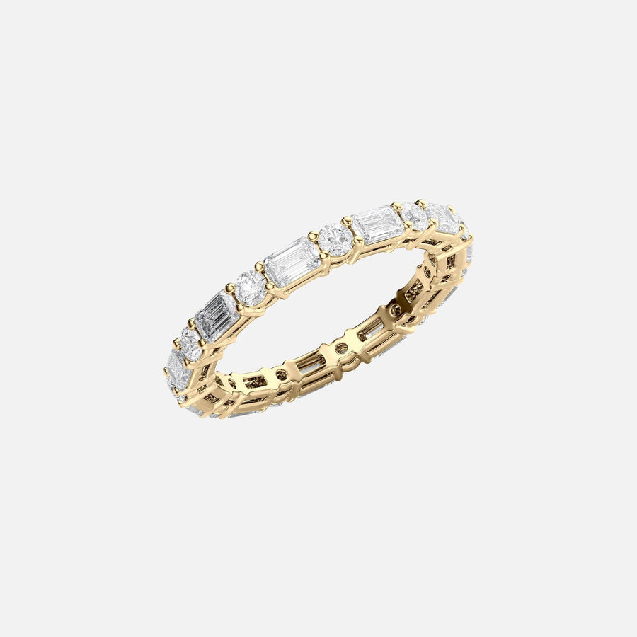  Alternating Emerald And Round Basket Eternity Ring 18k Yellow Gold 2 1 002