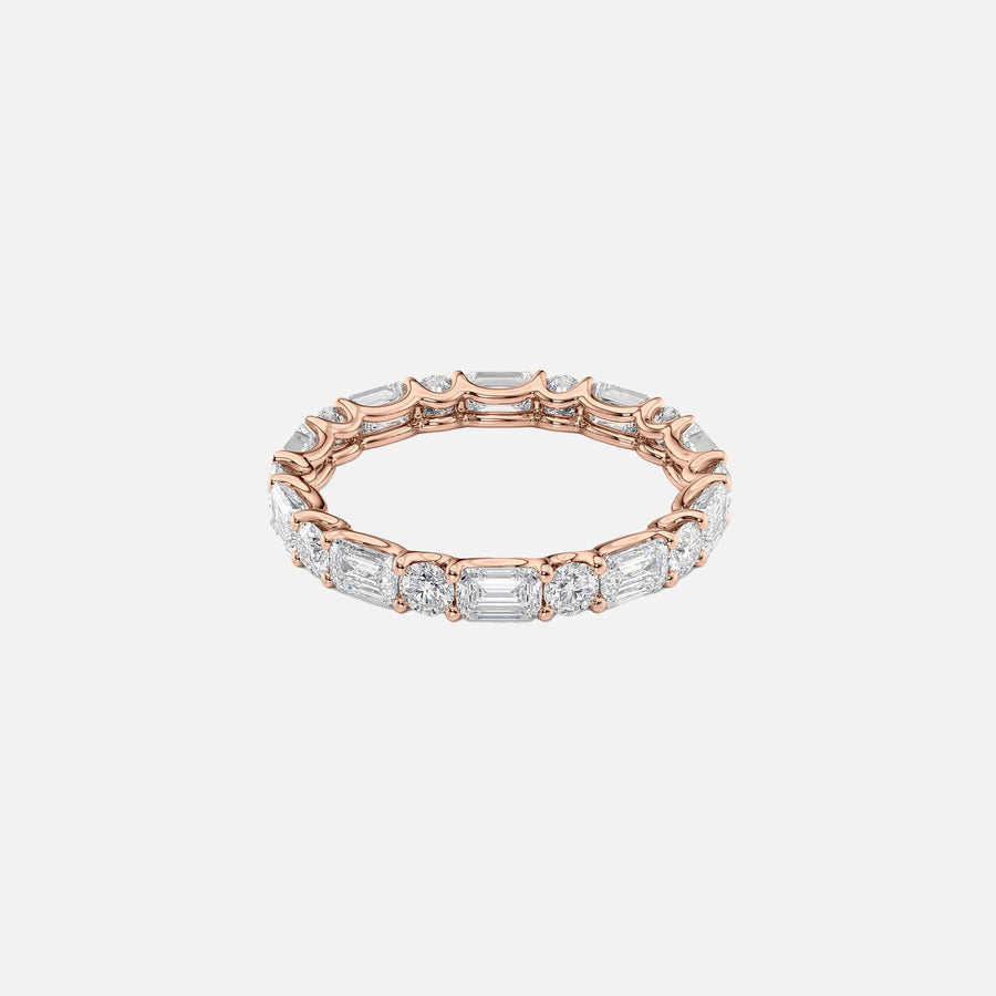  Alternating Emerald And Round U Prong Eternity Ring 14k Rose Gold 2 6 001