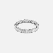 Alternating Emerald And Round U Prong Eternity Ring 14k White Gold 3 2 001