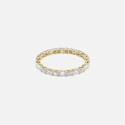 Alternating Emerald And Round U Prong Eternity Ring 14k Yellow Gold 1 5 001