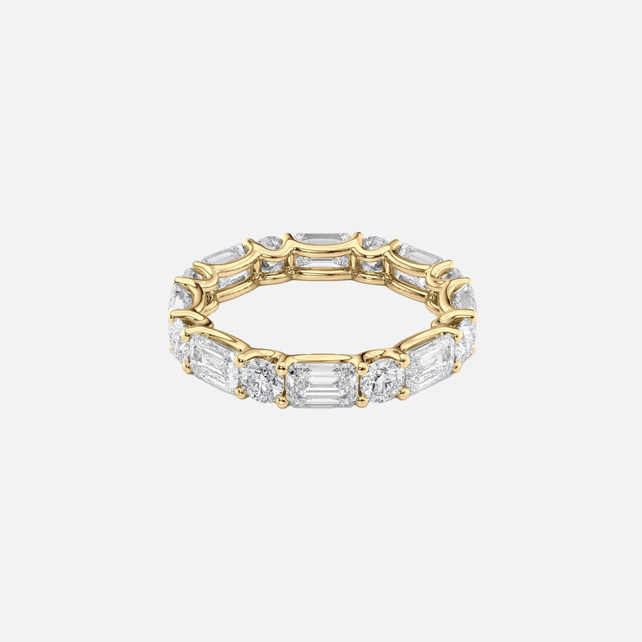  Alternating Emerald And Round U Prong Eternity Ring 14k Yellow Gold 4 2 001