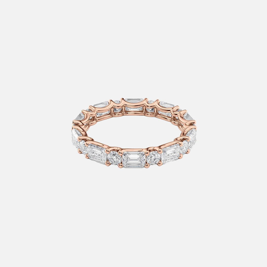  Alternating Emerald And Round U Prong Eternity Ring 18k Rose Gold 3 2 001