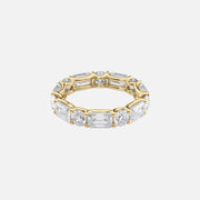  Alternating Emerald And Round U Prong Eternity Ring 18k Yellow Gold 5 0 001