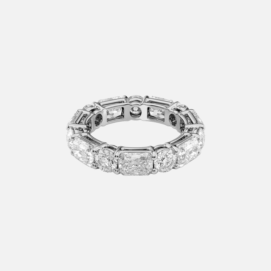  Alternating Radiant And Round Basket Eternity Ring 14k White Gold 5 7 001