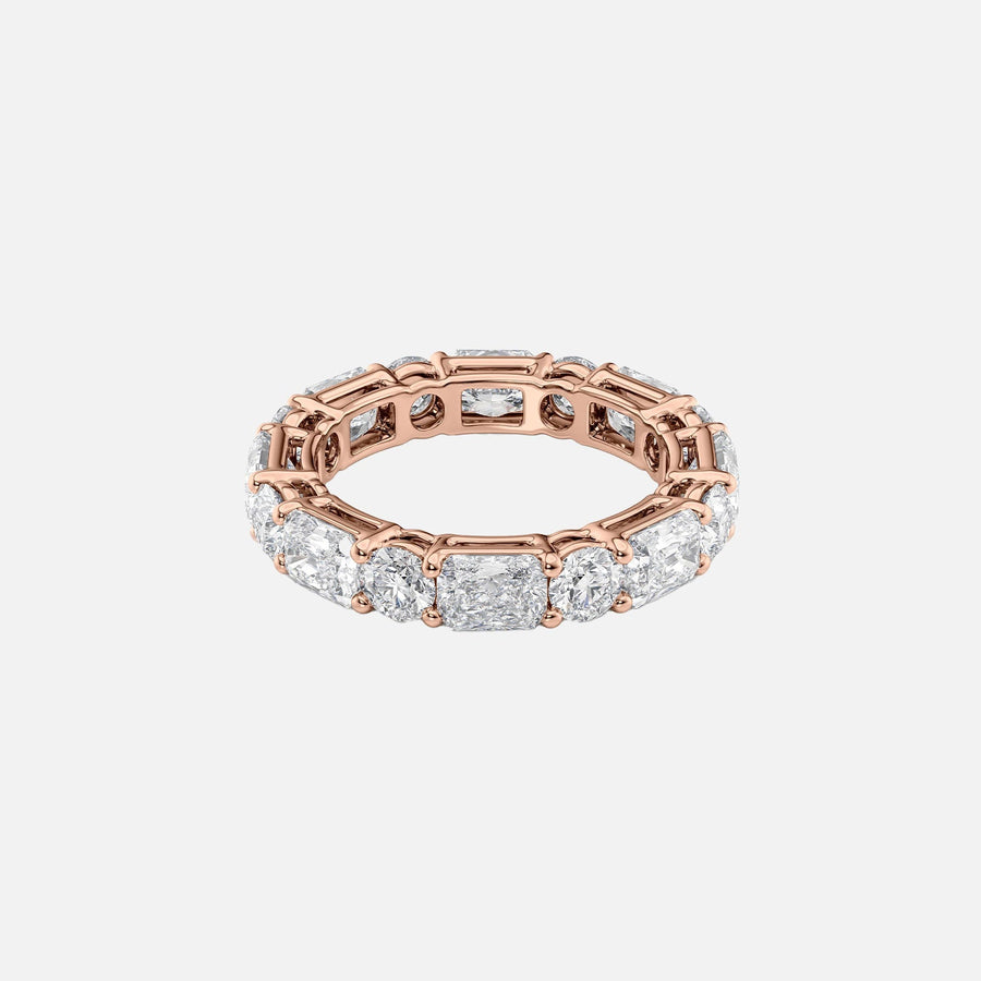  Alternating Radiant And Round Basket Eternity Ring 18k Rose Gold 4 6 001