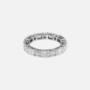  Alternating Radiant And Round Basket Eternity Ring 18k White Gold 3 7 001