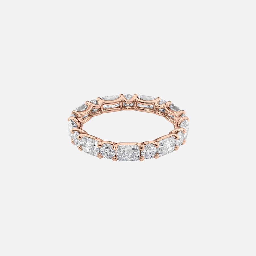  Alternating Radiant And Round U Prong Eternity Ring 14k Rose Gold 2 8 001