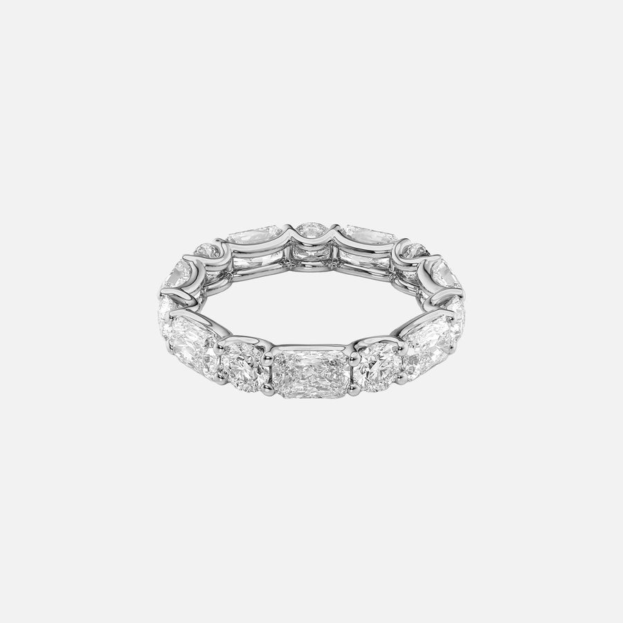  Alternating Radiant And Round U Prong Eternity Ring 14k White Gold 4 6 001