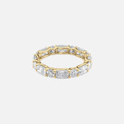  Alternating Radiant And Round U Prong Eternity Ring 14k Yellow Gold 3 7 001
