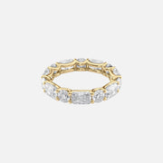  Alternating Radiant And Round U Prong Eternity Ring 14k Yellow Gold 4 6 001