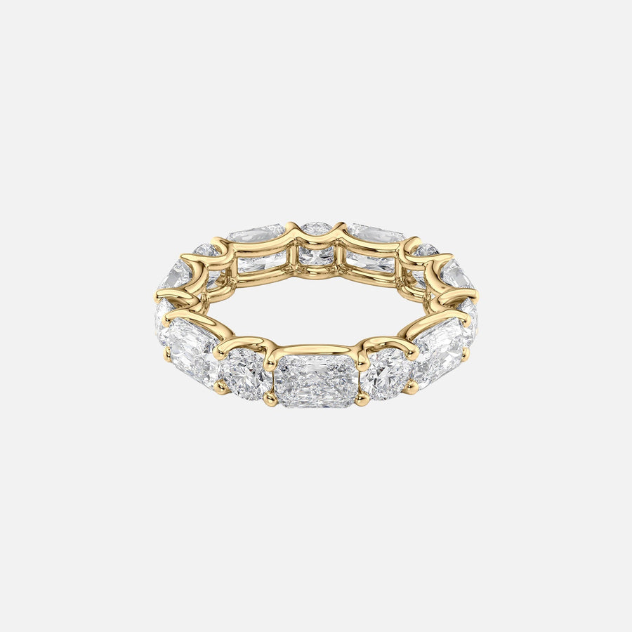  Alternating Radiant And Round U Prong Eternity Ring 14k Yellow Gold 5 7 001