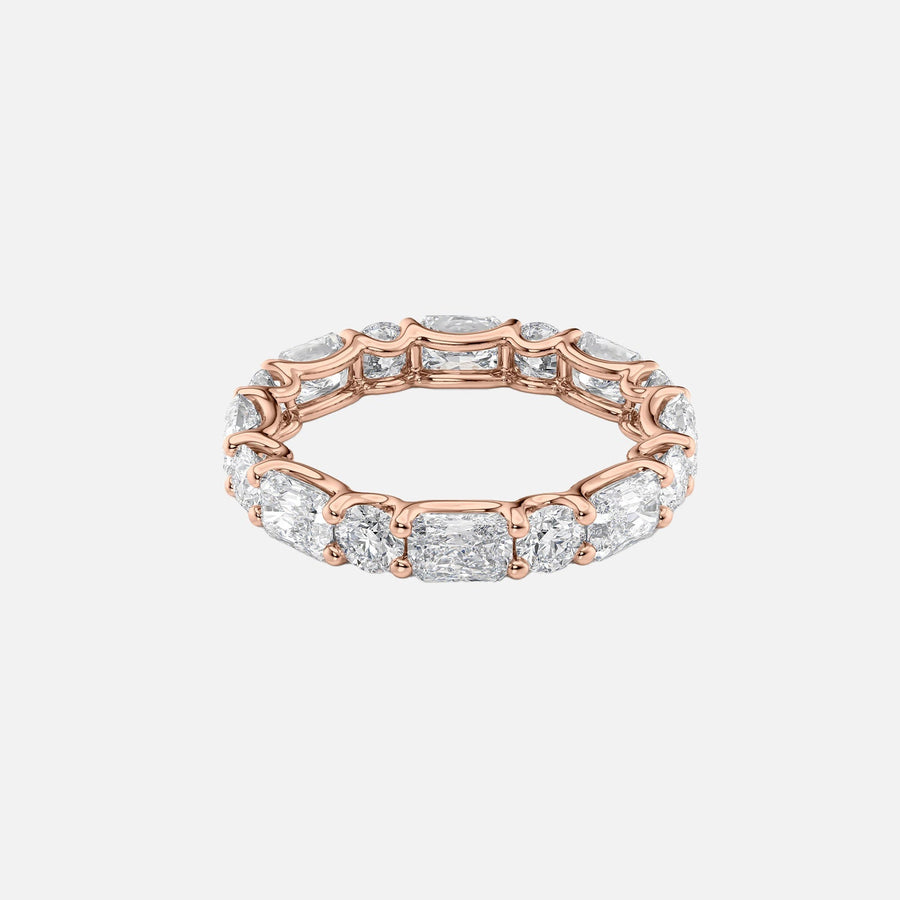  Alternating Radiant And Round U Prong Eternity Ring 18k Rose Gold 3 7 001