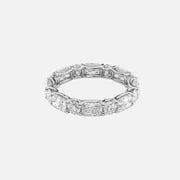  Alternating Radiant And Round U Prong Eternity Ring 18k White Gold 3 7 001