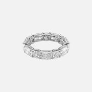  Alternating Radiant And Round U Prong Eternity Ring 18k White Gold 5 7 001