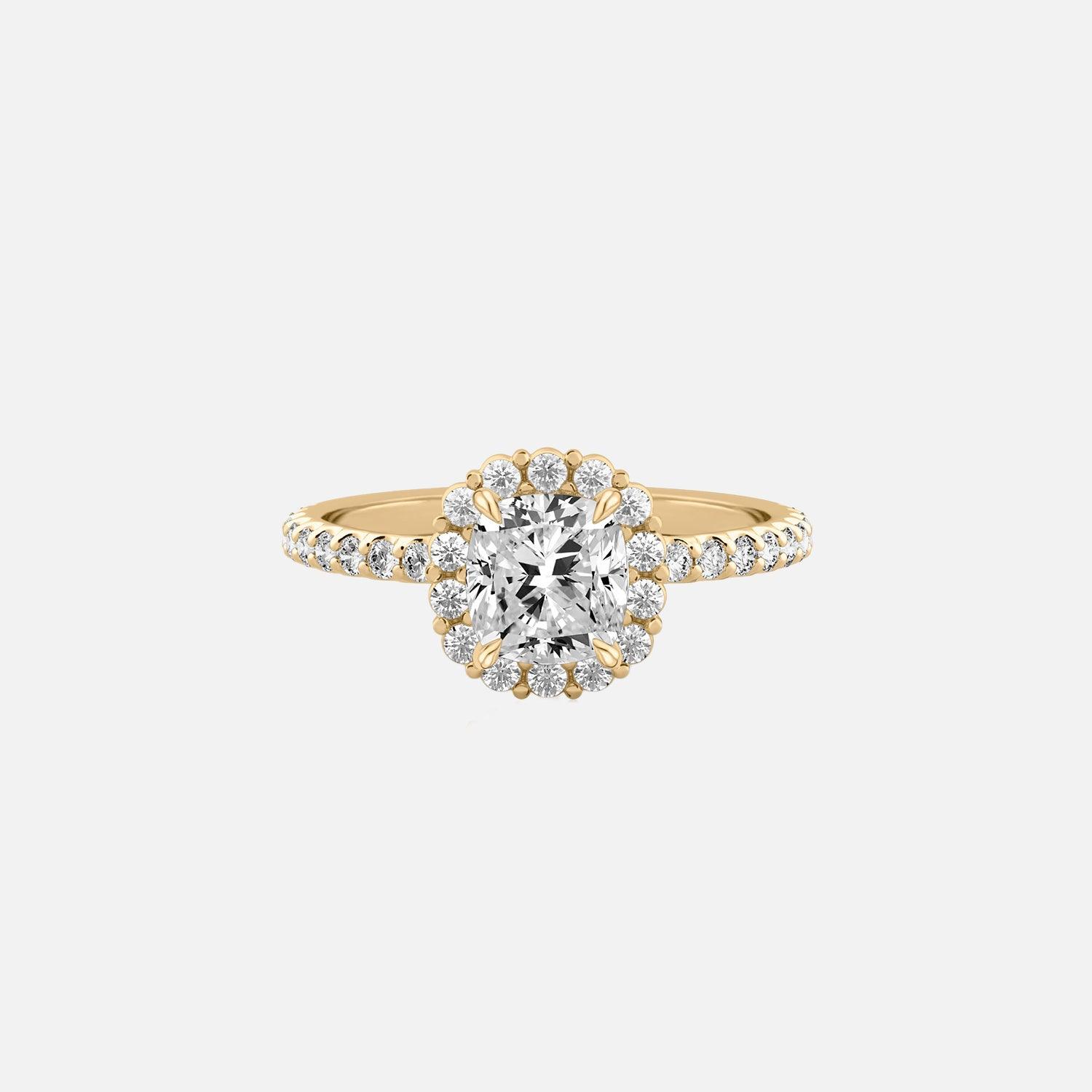 The Halo Amadora Cushion Pave Moissanite Ring - KNT - Engagement Rings, Wedding Bands & Fine Jewelry