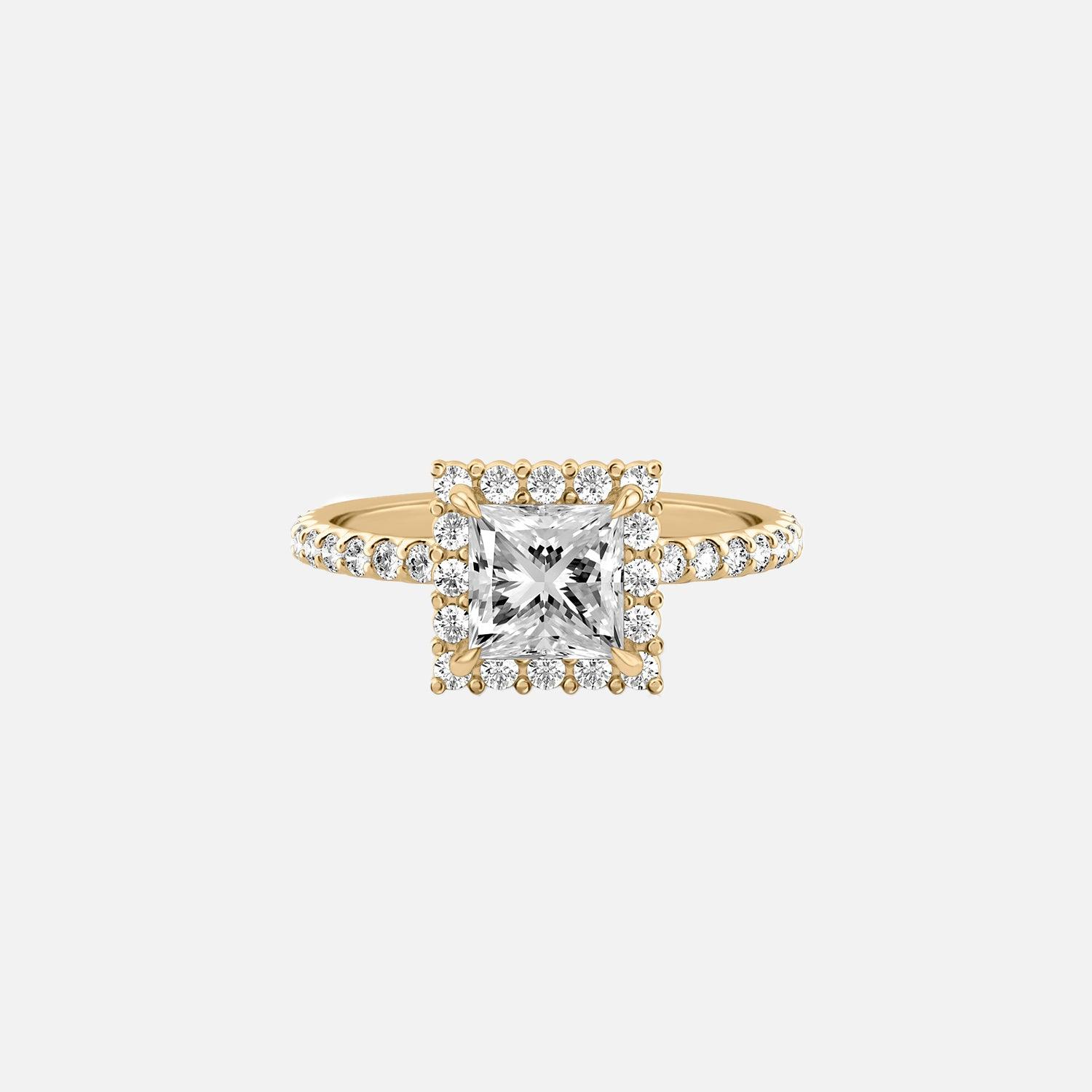 The Halo Amadora Princess Pave Moissanite Ring - KNT - Engagement Rings, Wedding Bands & Fine Jewelry