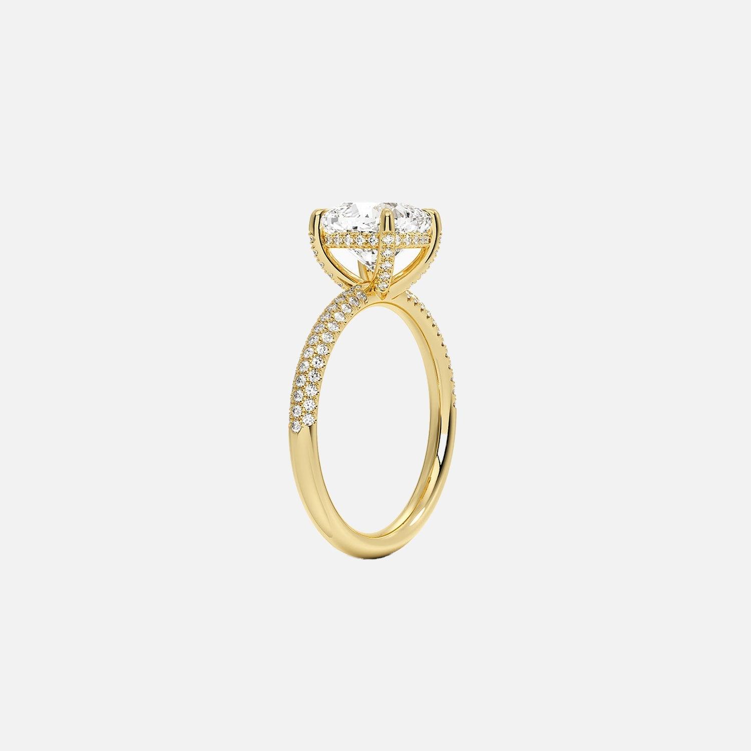 The Hidden Halo Aurora Cushion Pave Moissanite Ring - KNT - Engagement Rings, Wedding Bands & Fine Jewelry