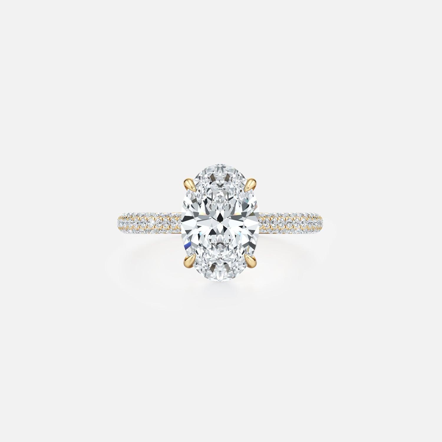 The Hidden Halo Aurora Oval Pave Moissanite Ring - KNT - Engagement Rings, Wedding Bands & Fine Jewelry