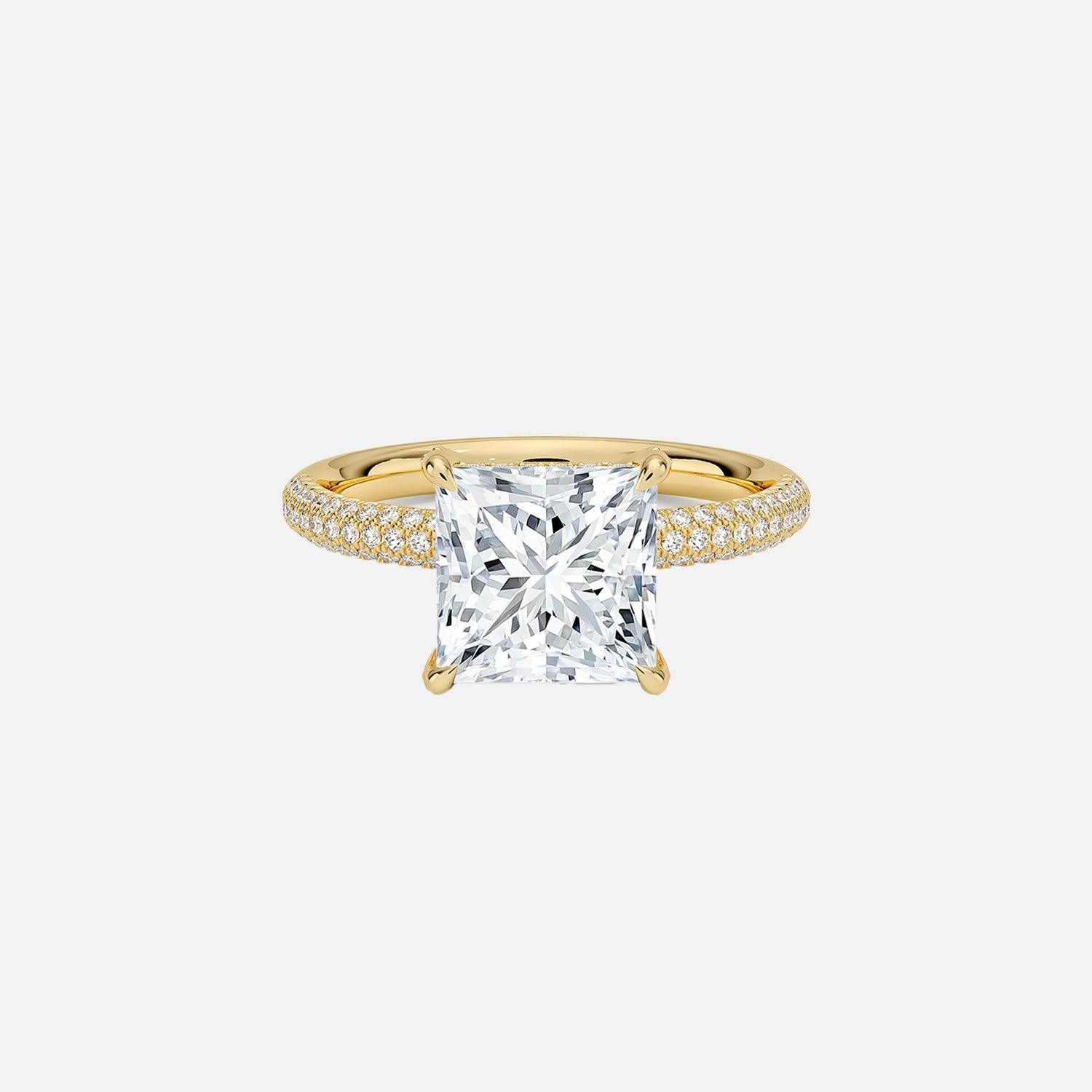 The Hidden Halo Aurora Princess Pave Moissanite Ring - KNT - Engagement Rings, Wedding Bands & Fine Jewelry