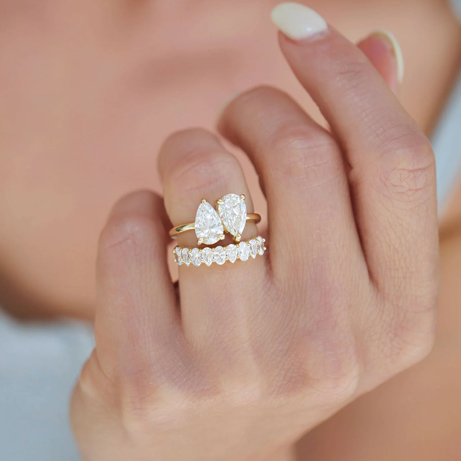 The Toi et moi Aurum Pear Solitaire Moissanite Ring - KNT - Engagement Rings, Wedding Bands & Fine Jewelry