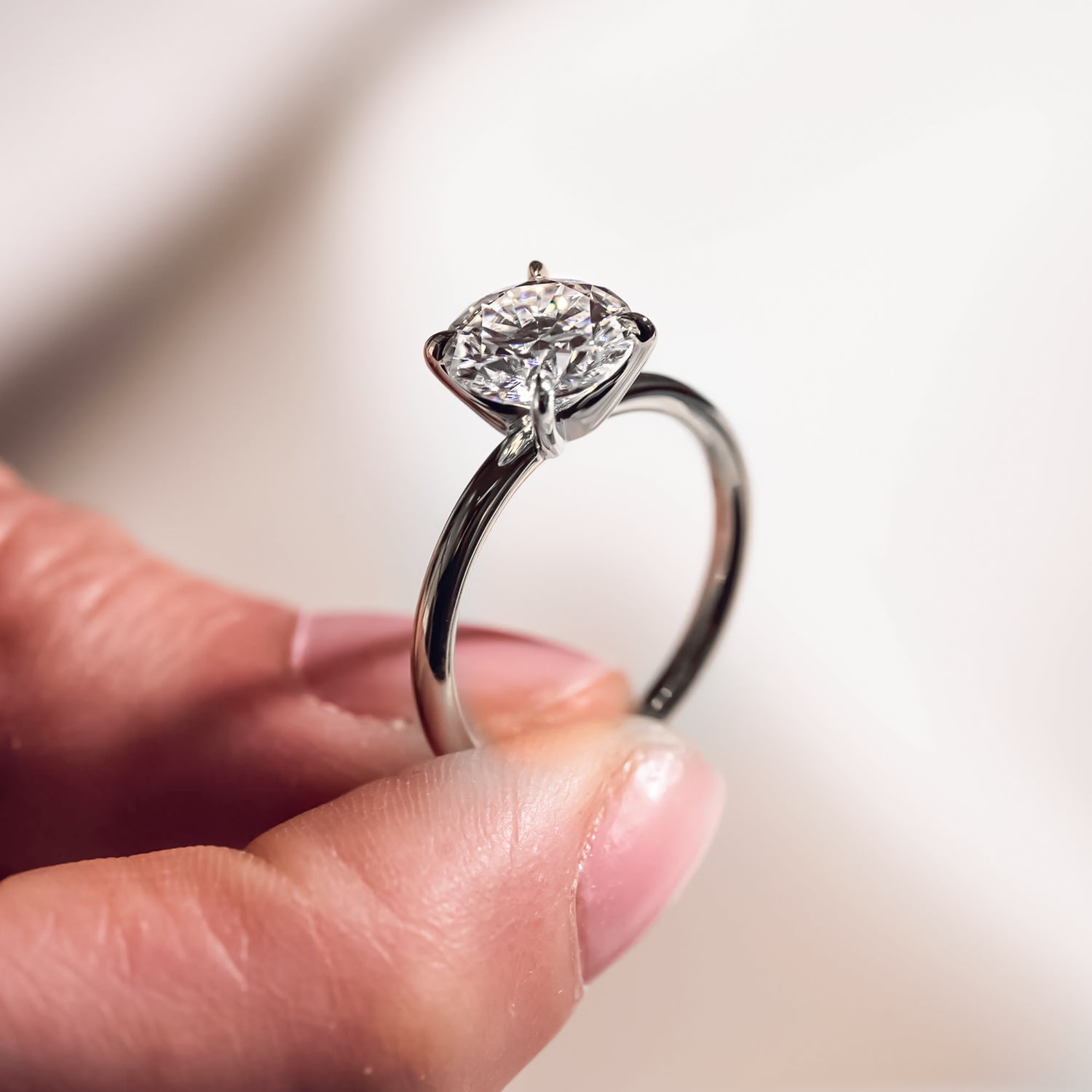 The Solitaire Becca Round Moissanite Ring - KNT - Engagement Rings, Wedding Bands & Fine Jewelry