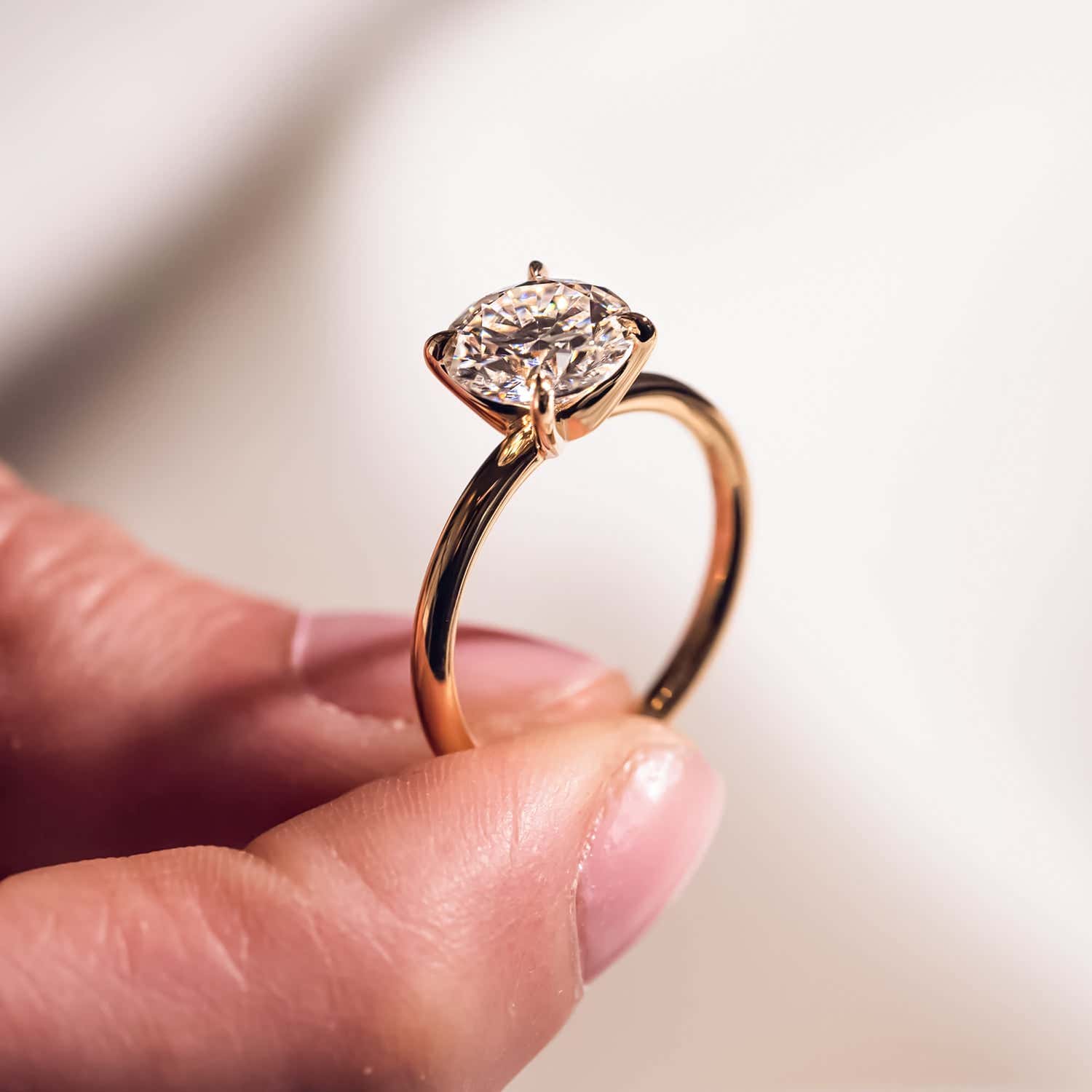 The Solitaire Becca Round Moissanite Ring - KNT - Engagement Rings, Wedding Bands & Fine Jewelry