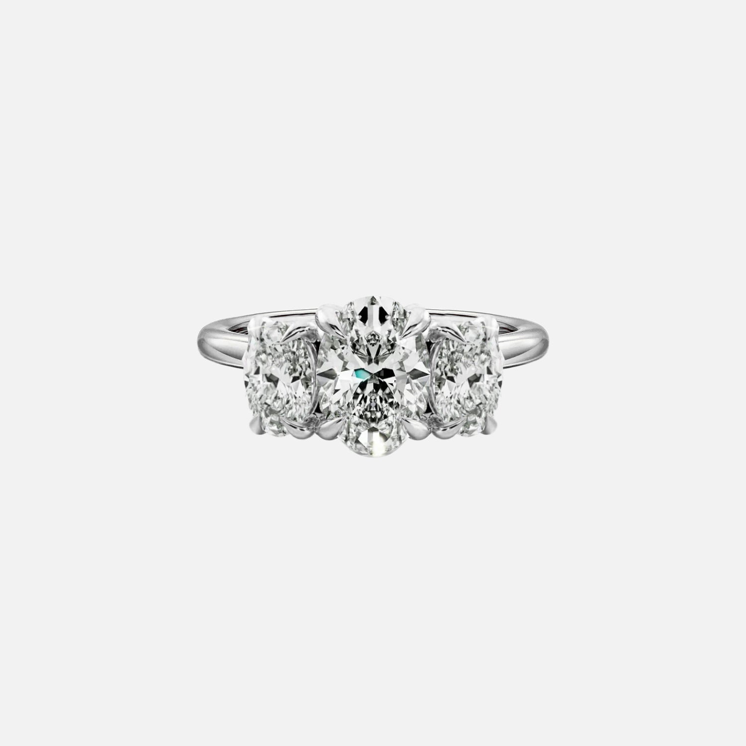 The Three Stones Belle Oval Moissanite Ring - KNT - Engagement Rings, Wedding Bands & Fine Jewelry