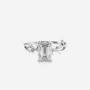The Nature Blissful Emerald Side Stone Moissanite Ring - KNT - Engagement Rings, Wedding Bands & Fine Jewelry