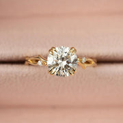 The Nature Blissful Round Side Stone Moissanite Ring - KNT - Engagement Rings, Wedding Bands & Fine Jewelry