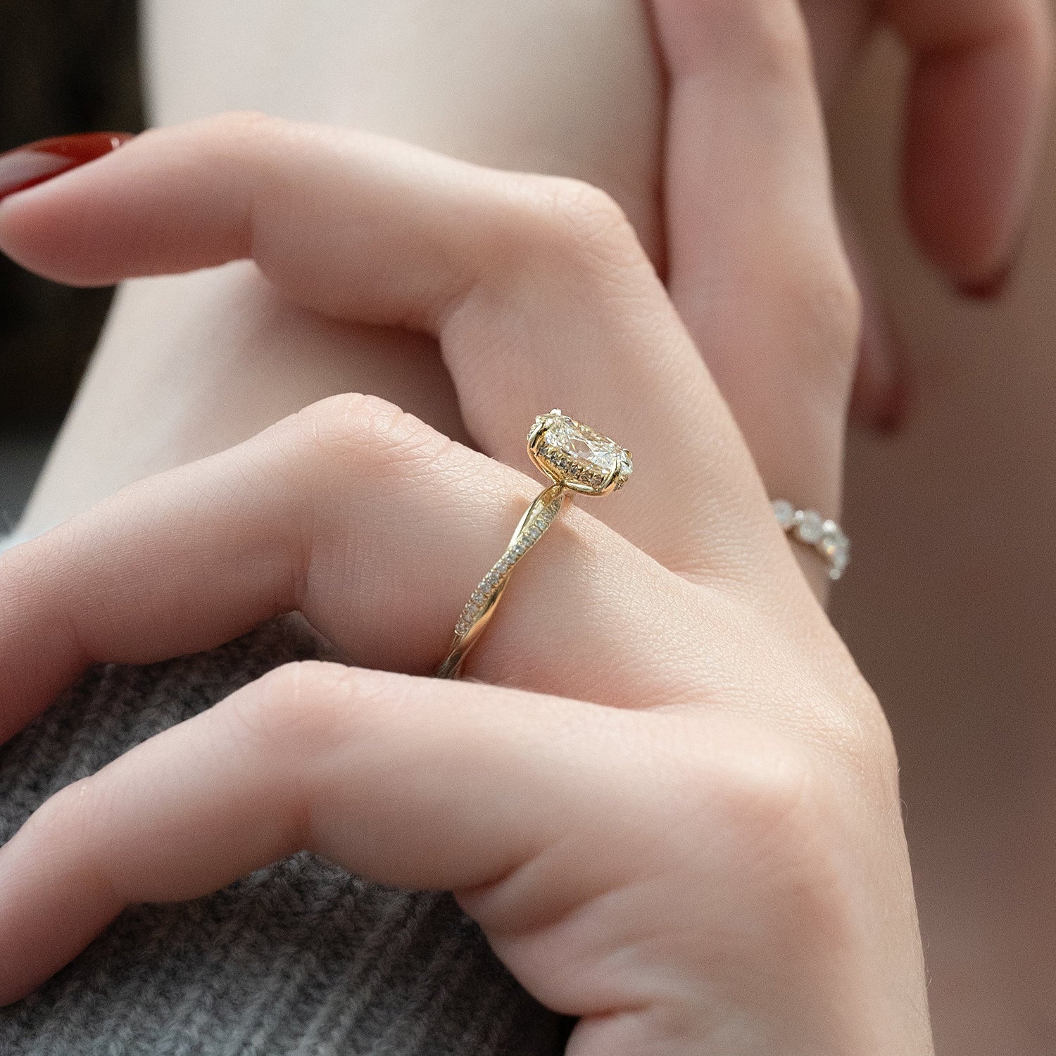 The Hidden Halo Camilla Oval Pave Moissanite Ring - KNT - Engagement Rings, Wedding Bands & Fine Jewelry