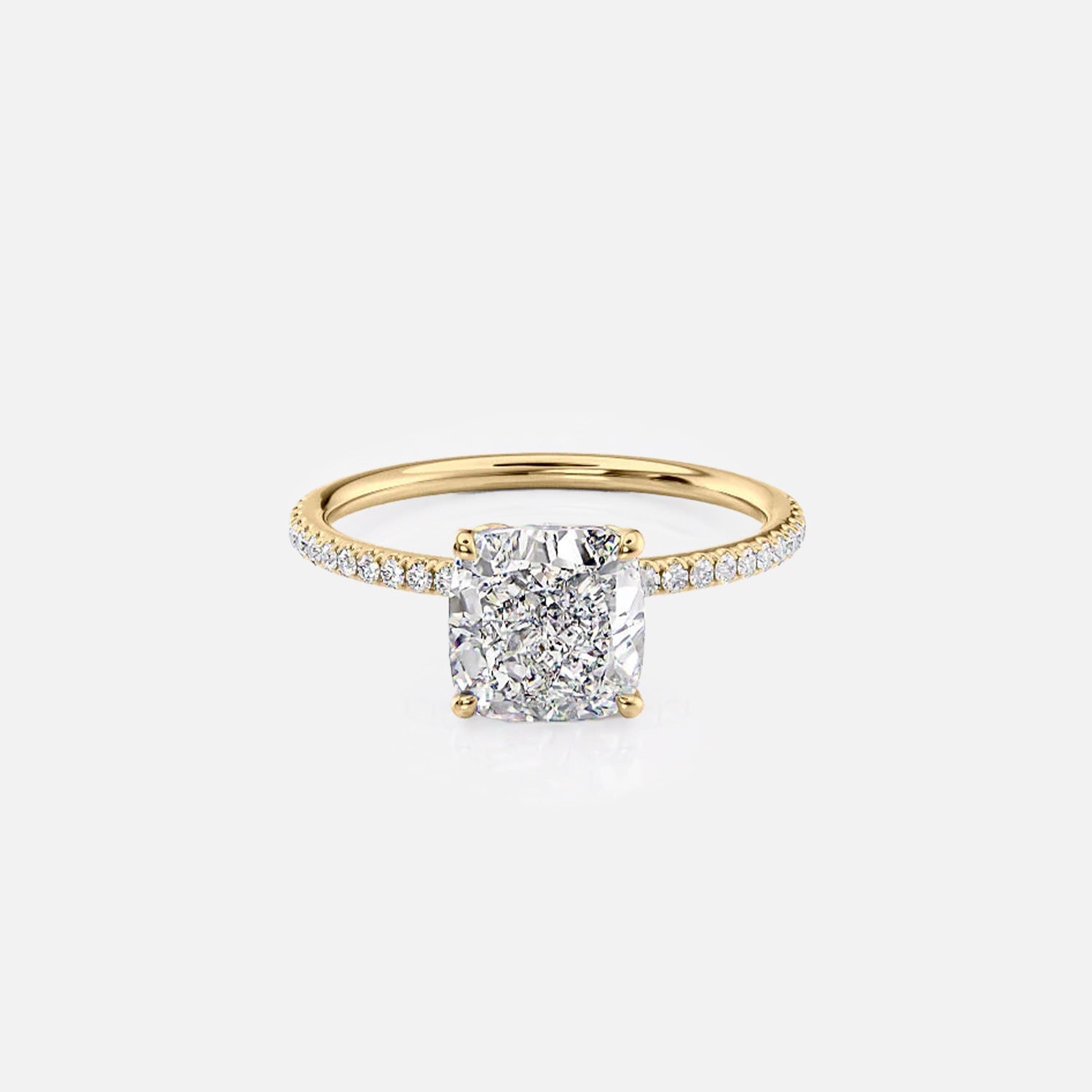 The Hidden Halo Cassia Cushion Pave Moissanite Ring - KNT - Engagement Rings, Wedding Bands & Fine Jewelry