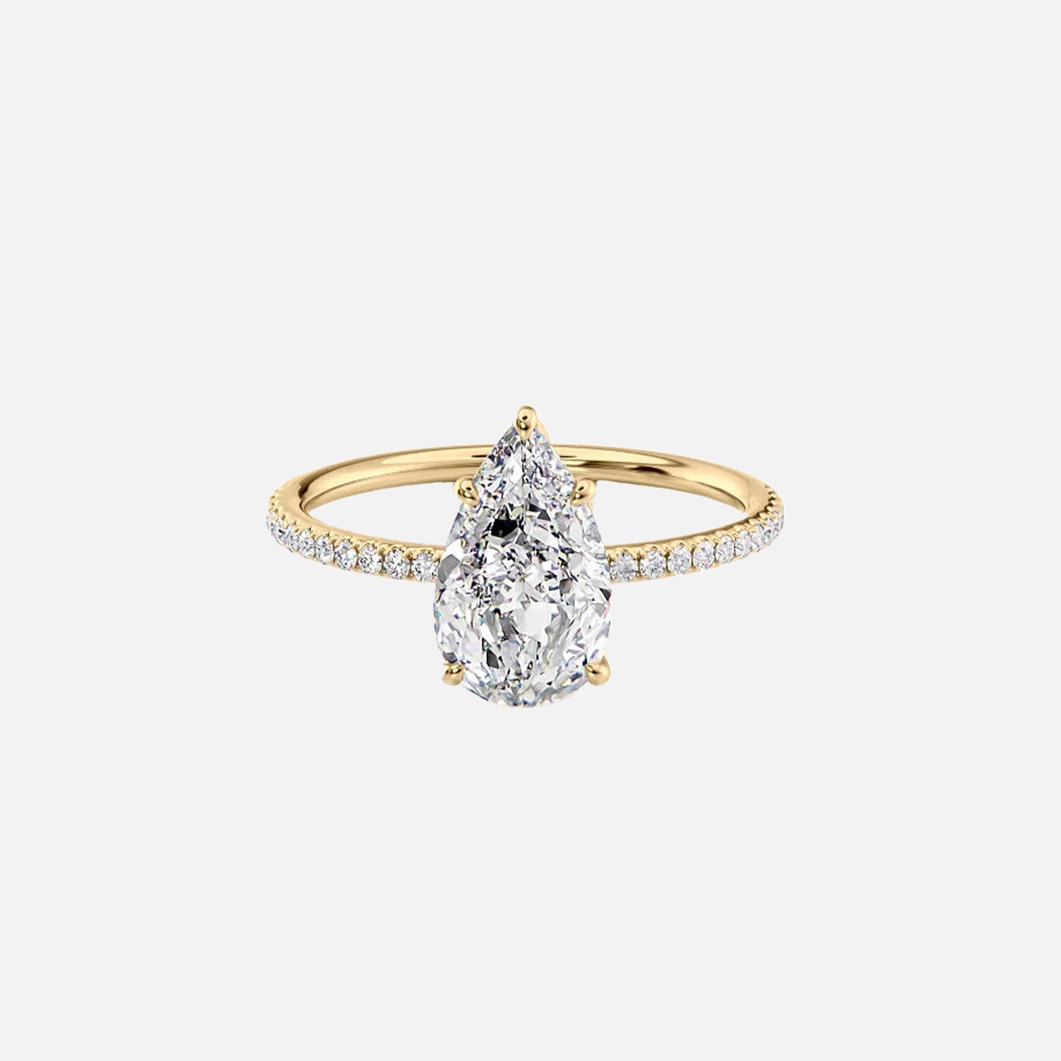The Hidden Halo Cassia Pear Pave Moissanite Ring - KNT - Engagement Rings, Wedding Bands & Fine Jewelry