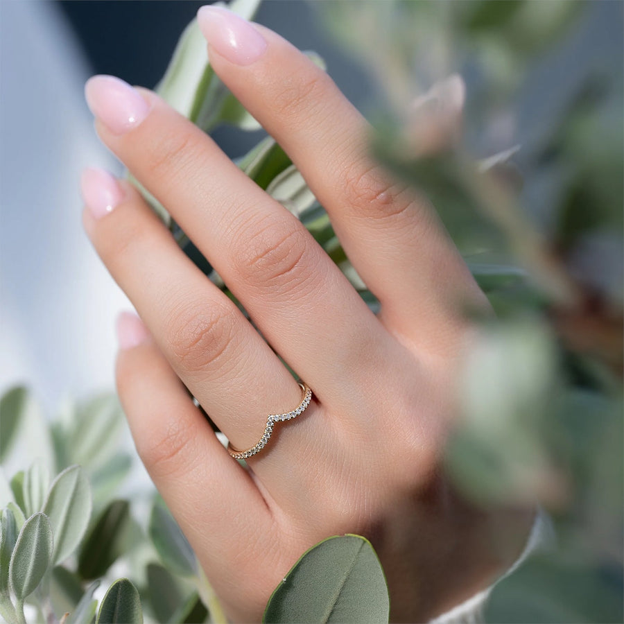 The Pave Chevron Grace Moissanite Ring - KNT - Engagement Rings, Wedding Bands & Fine Jewelry