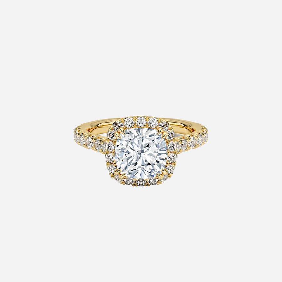 The Halo Donisha Cushion Pave Moissanite Ring - KNT - Engagement Rings, Wedding Bands & Fine Jewelry