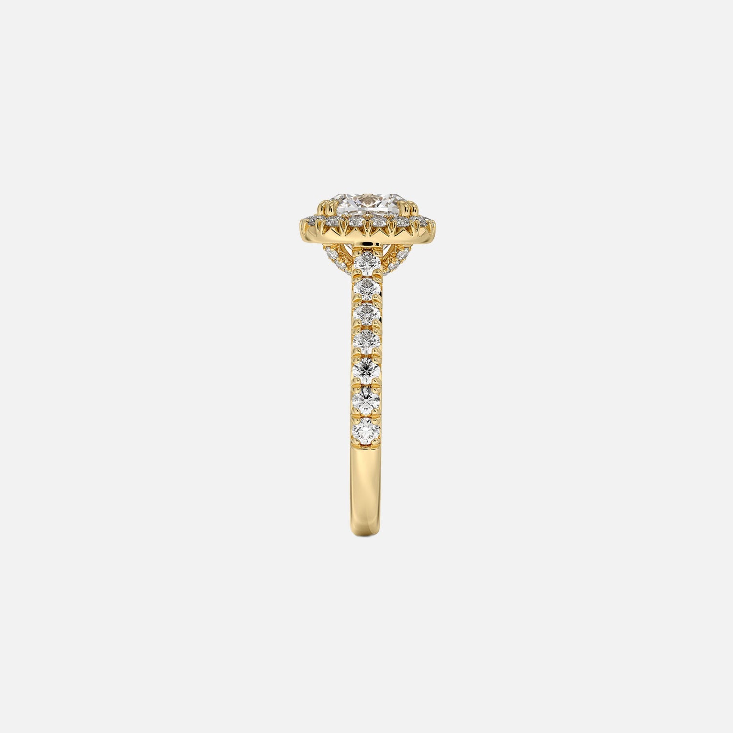 The Halo Donisha Cushion Pave Moissanite Ring - KNT - Engagement Rings, Wedding Bands & Fine Jewelry