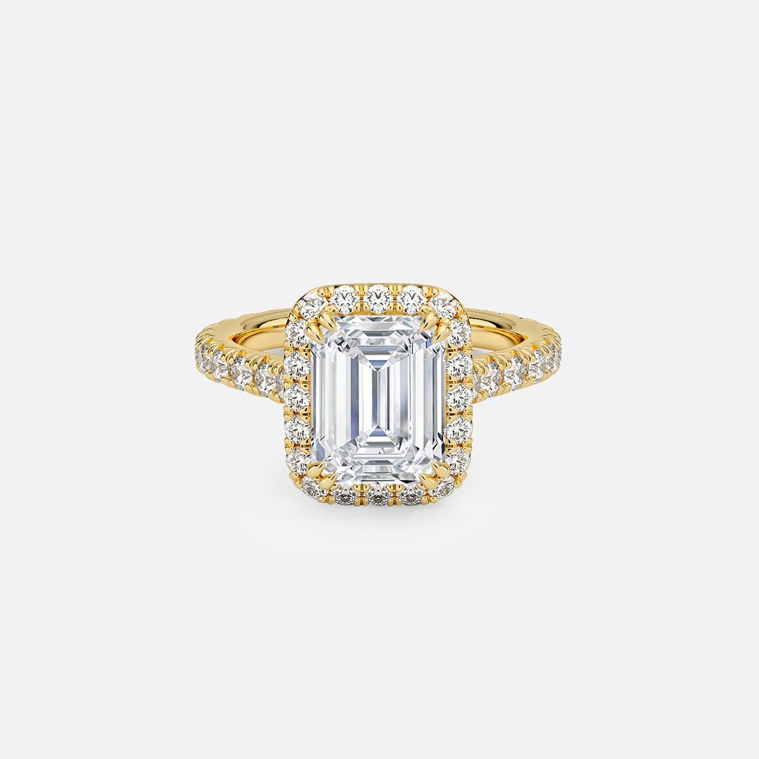 The Halo Donisha Emerald Pave Moissanite Ring - KNT - Engagement Rings, Wedding Bands & Fine Jewelry