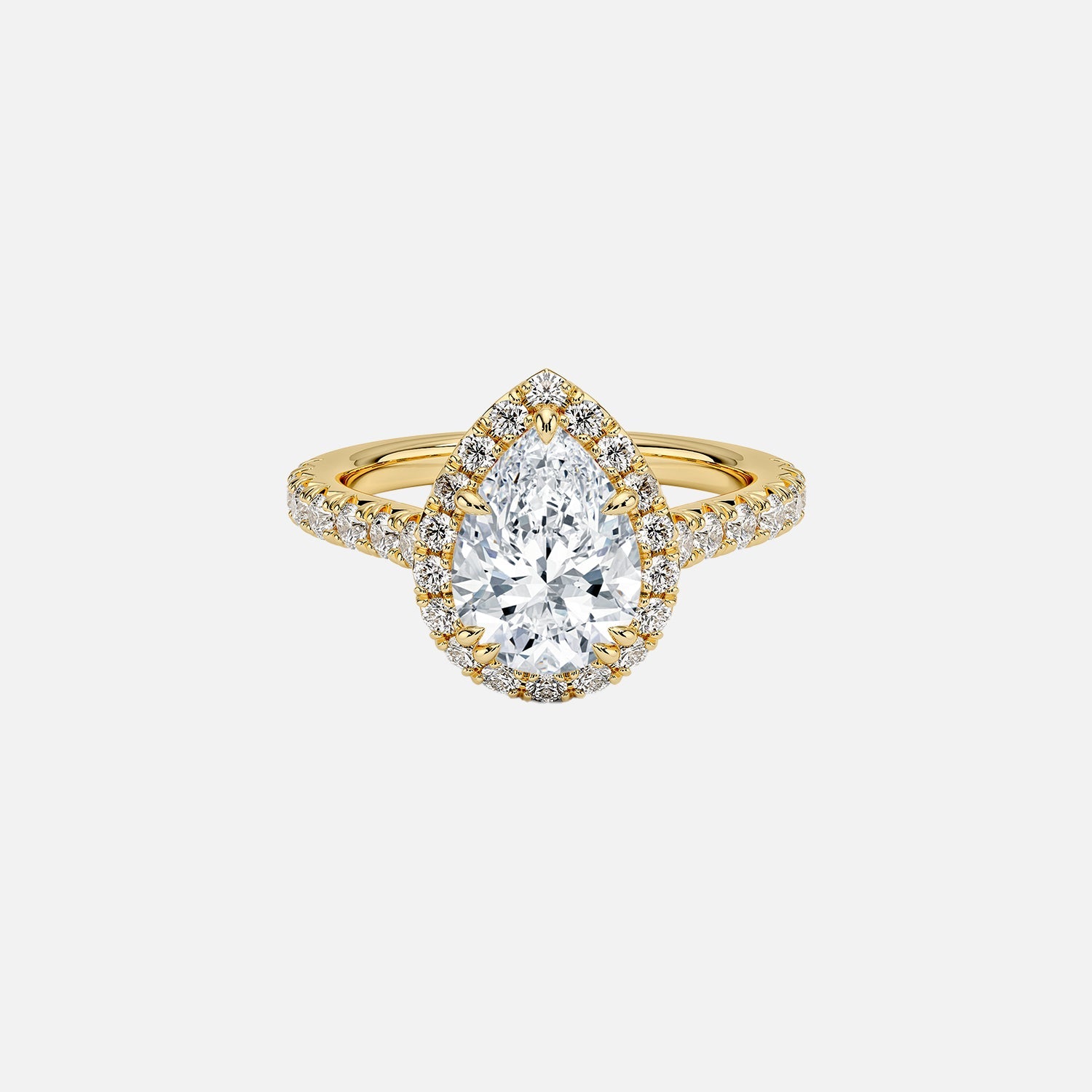 The Halo Donisha Pear Pave Moissanite Ring - KNT - Engagement Rings, Wedding Bands & Fine Jewelry